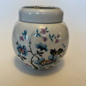 Sadler Ginger jar England Porcelaine  trinket jar Oriental Lotus Blossom Pattern